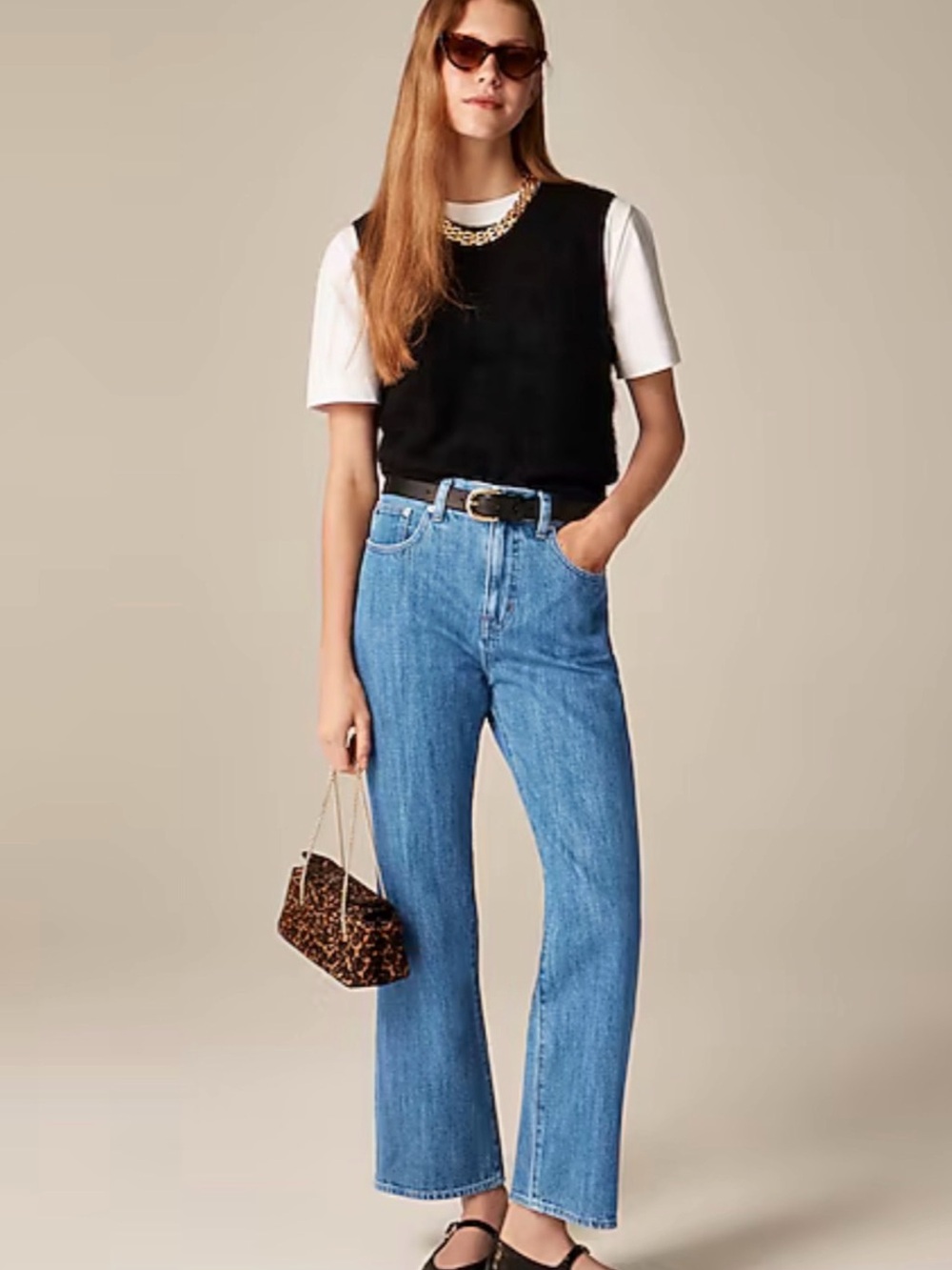 J. Crew Mid-rise relaxed kickout jean Medium Blue Wash Size 28/6 #326